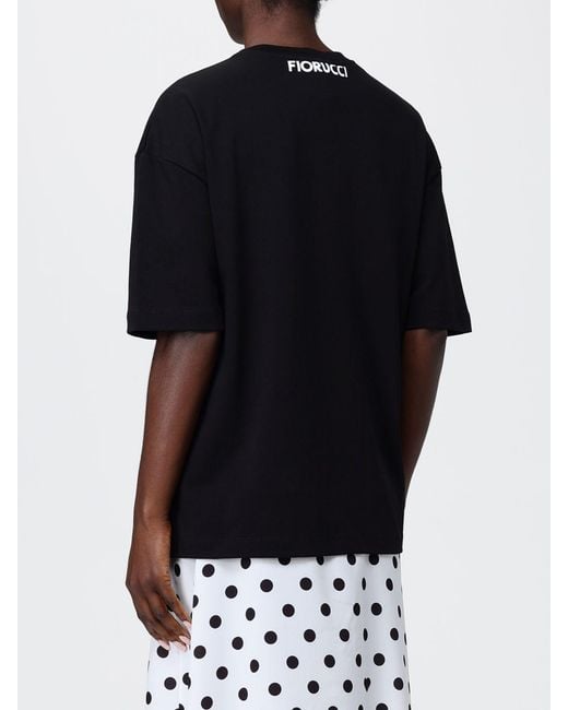 Fiorucci Black Printed Cotton T-Shirt
