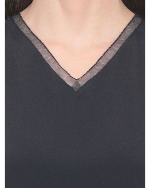 Fabiana Filippi Blue Silk Blend Basic Top