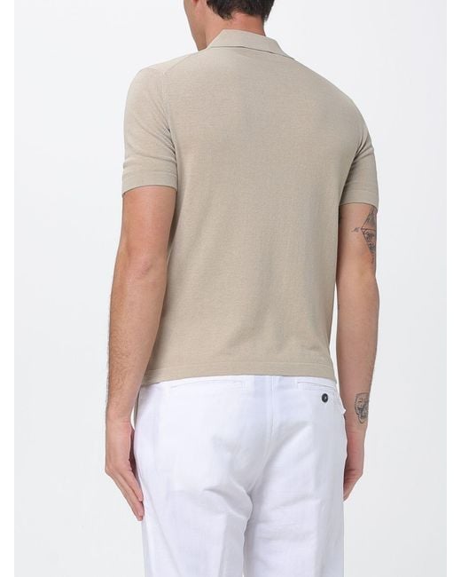 Brooksfield White Cotton Crepe Polo Shirt for men