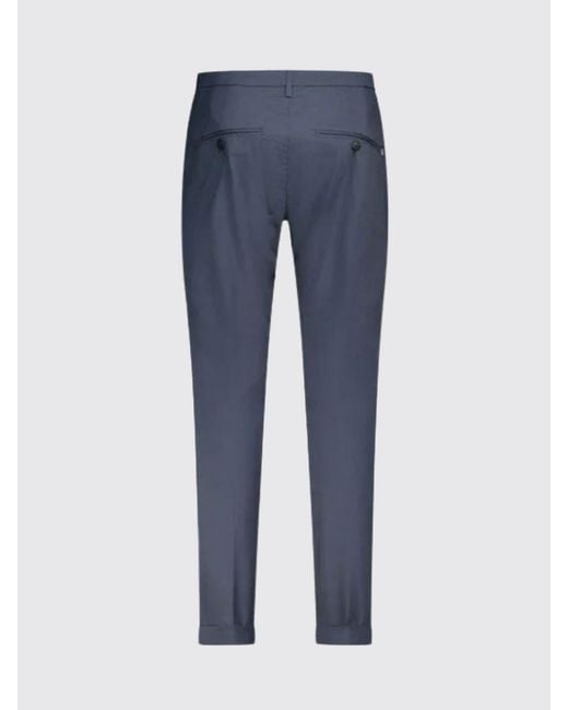 Dondup Blue Cotton Blend Chino Trousers for men