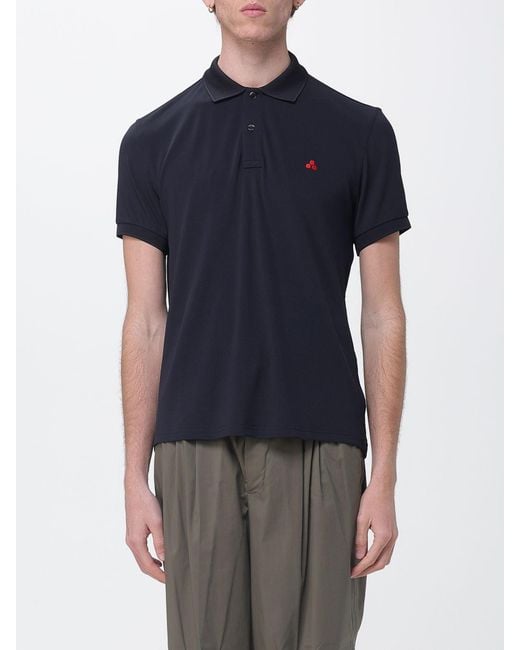 Peuterey Blue Technical Fabric Polo With Logo for men