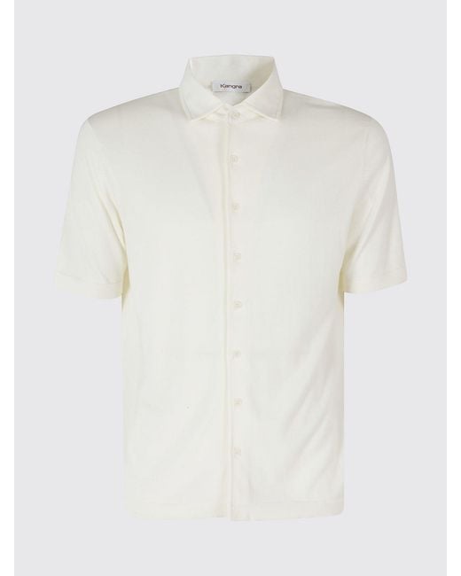 Kangra White Short-Sleeved Stretch Cotton Polo Shirt With Classic Collar for men