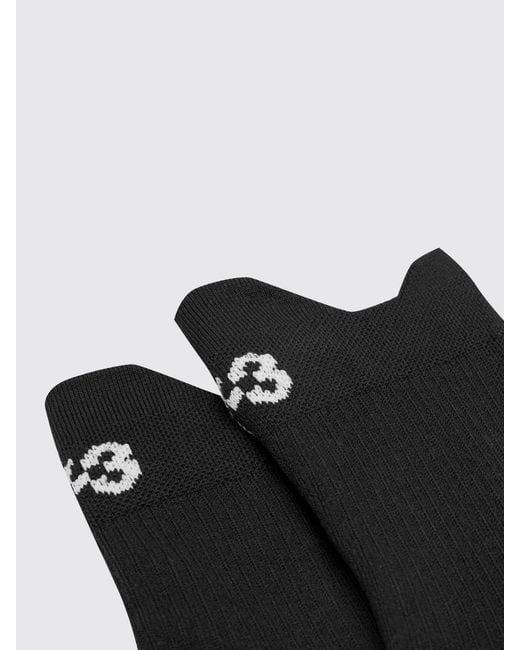 Y-3 Black Running Mesh Socks With Logo for men