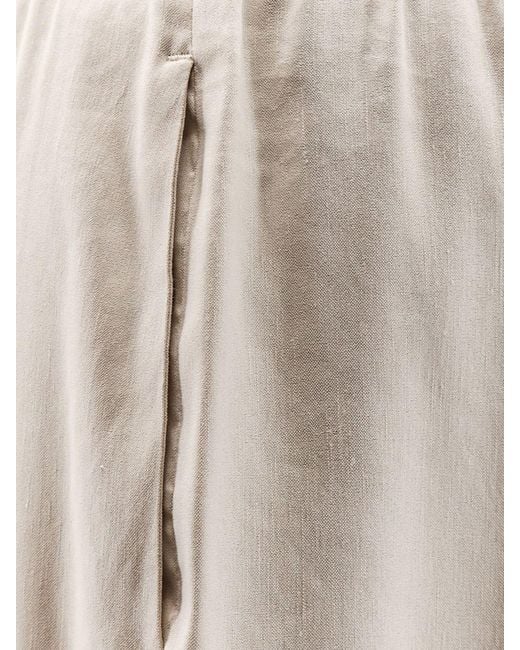 Max Mara Pure Natural Destino Palazzo Linen Blend Trousers