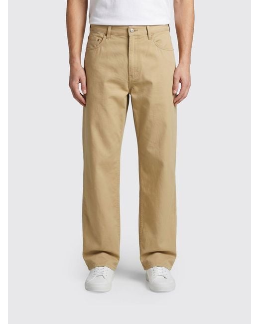 MM6 by Maison Margiela Natural Wide Cotton Blend Trousers for men