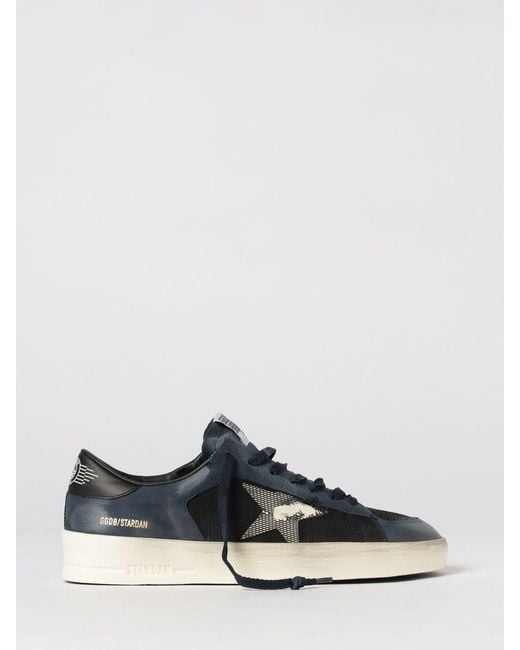 Golden Goose Deluxe Brand White Stardan Used Leather And Mesh Sneakers for men