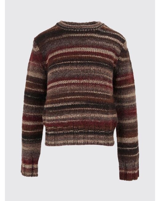 Kangra Red Striped Wool-Blend Crewneck Jumper