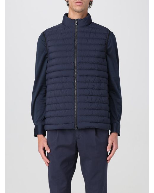 Peuterey Blue Quilted Nylon Vest for men