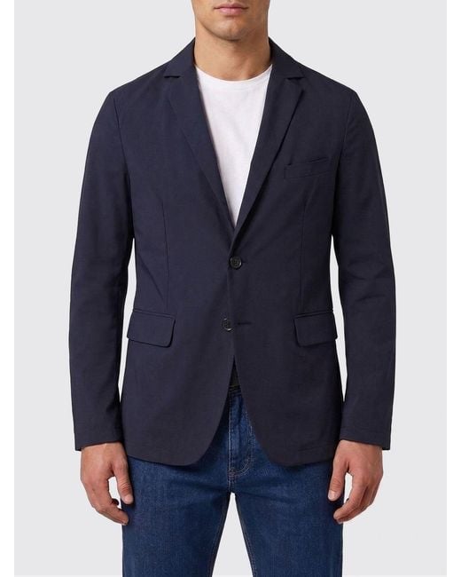 Aspesi Blue Single-Breasted Stretch Jersey Blazer for men