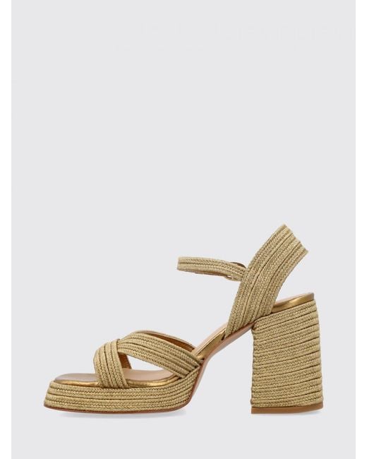 Castaner Metallic Woven Jute Sandals