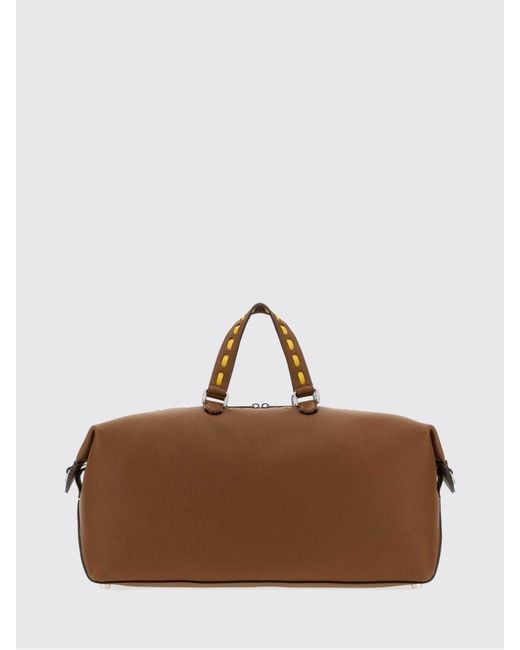 Fendi Brown Duffle Lui 45 Calfskin Bag With Contrast Stitching for men