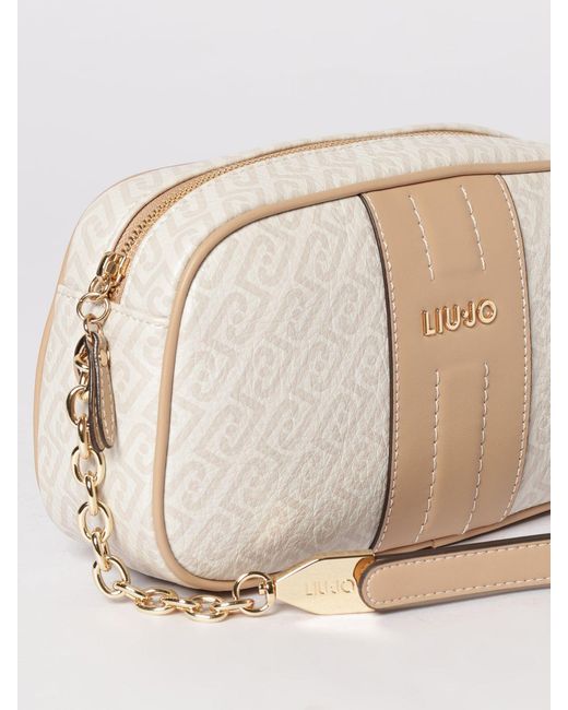 Liu Jo Natural Grained Faux Leather Bag With Printed Monogram