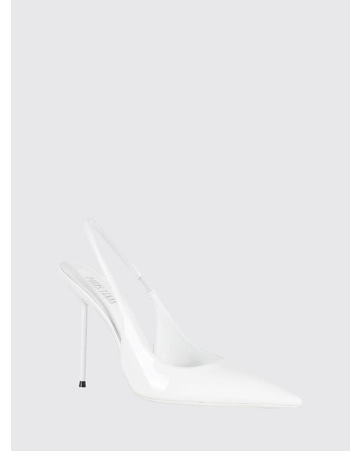 Paris Texas White Lidia Patent Leather Slingback Pumps