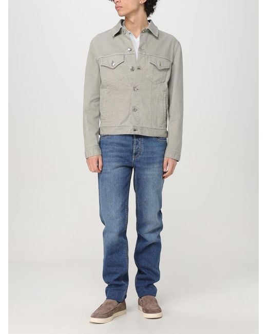 Brunello Cucinelli Gray Denim Jacket Classic Style for men