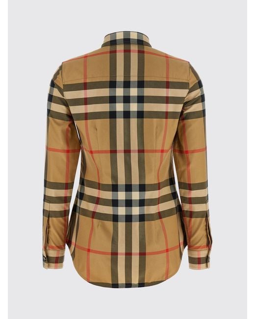Burberry Brown Check Pattern Cotton Shirt With French Collar