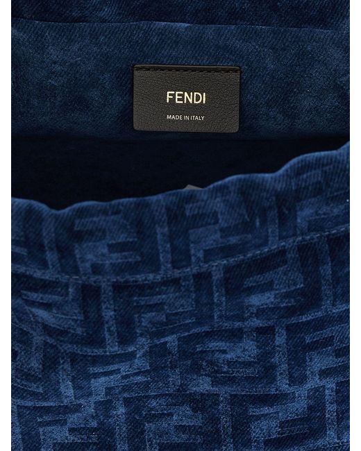 Fendi Blue Ff Monogram Backpack
