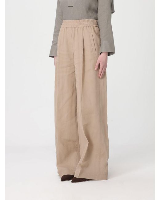 Brunello Cucinelli Natural Cotton Palazzo Trousers