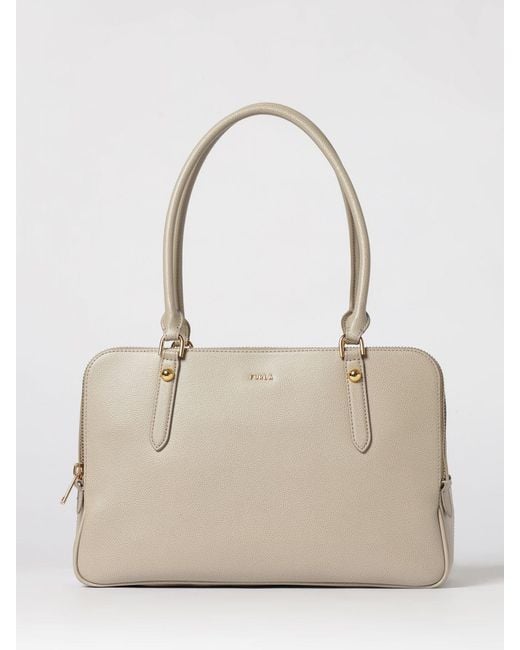 Furla Natural Giulia Boston Large Shoulder Bag