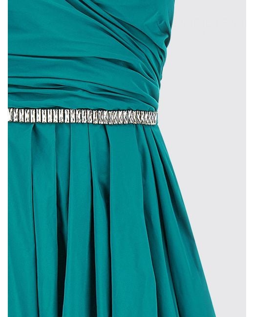 Pinko Blue Taffeta Dress With Crystals