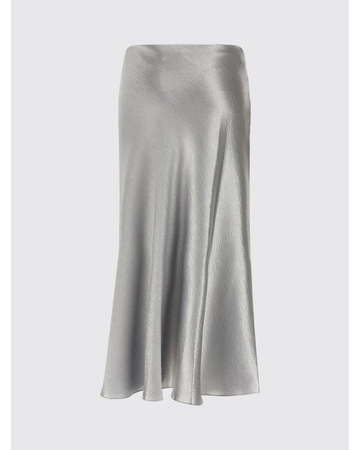 Tory Burch Gray Satin Midi Skirt