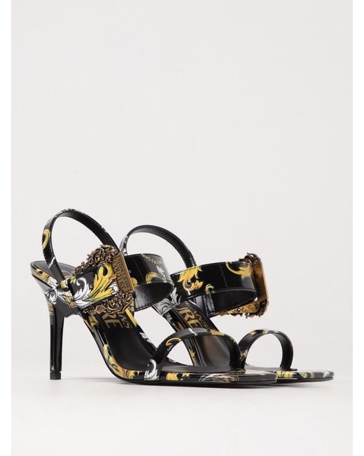 Versace Jeans Couture Black Flat Sandals