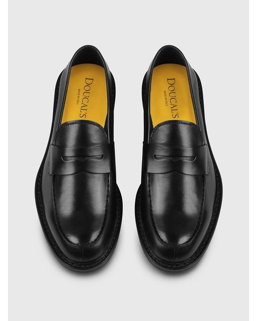 Doucal's White Leather Loafers for men