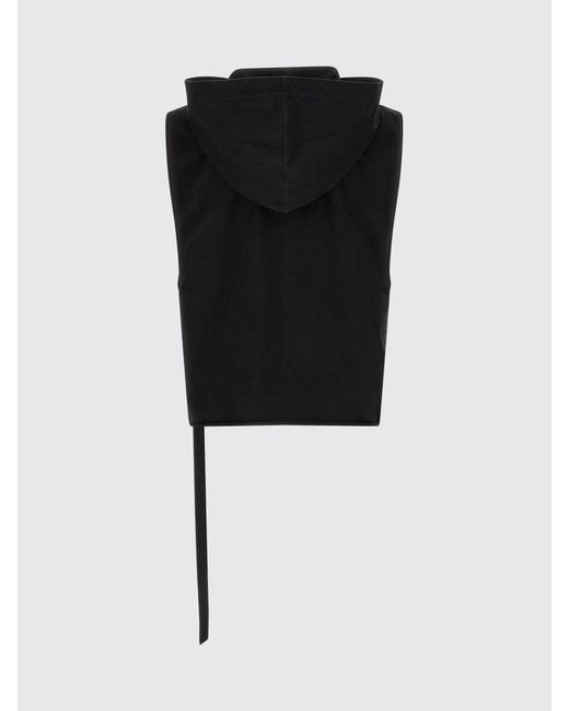 Rick Owens Black Cotton Hoodie for men