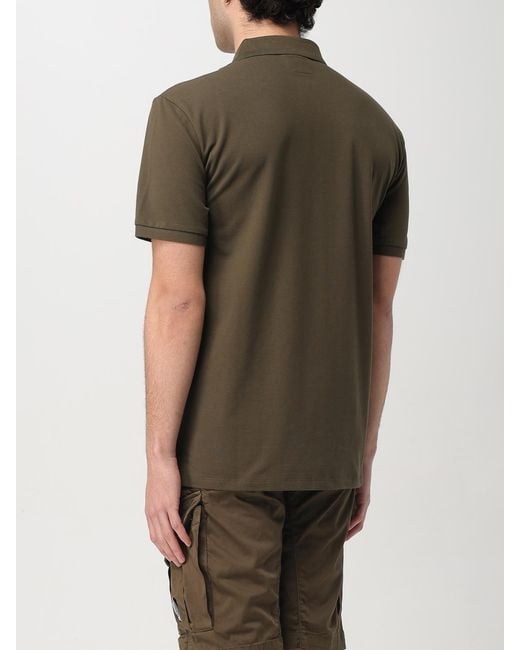 C P Company Green Short Sleeve Polo Shirt for men