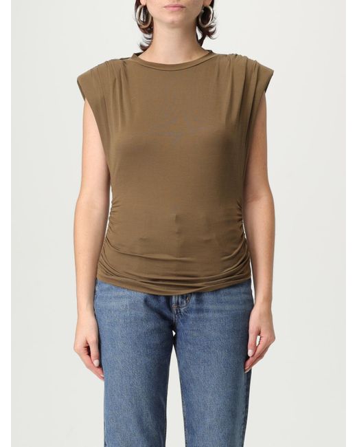 Top Drappeggiato A Girocollo di Isabel Marant in Brown