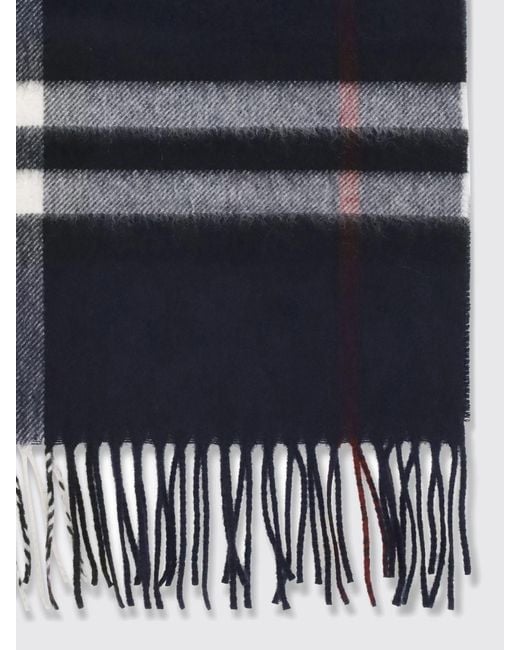 Burberry Blue Cashmere Check Scarf
