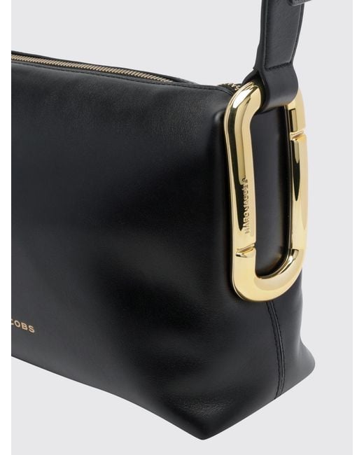 Marc Jacobs Black Juliette Leather Crossbody Bag With Double J Logo And Zip Closure