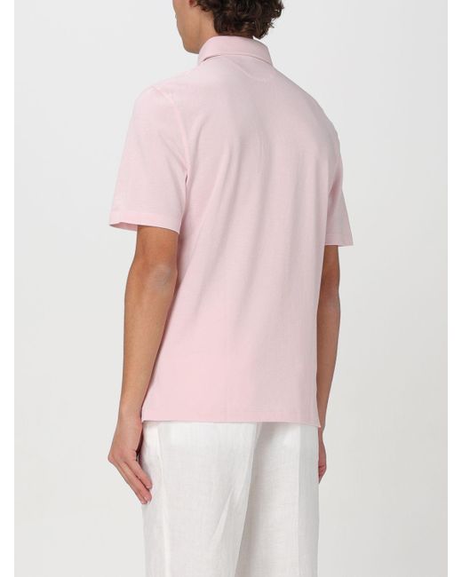 Brunello Cucinelli Pink Polo Shirt for men
