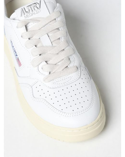 Autry White Medalist Leather Sneakers