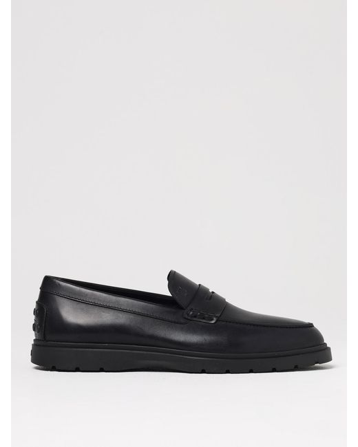 Tod's Black Leather Loafers for men