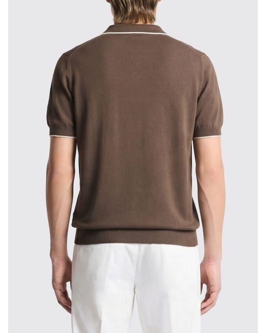 Fay Brown Cotton Crew Neck Pullover for men