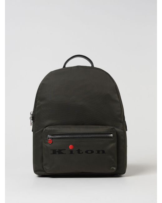 Kiton Black Backpack for men