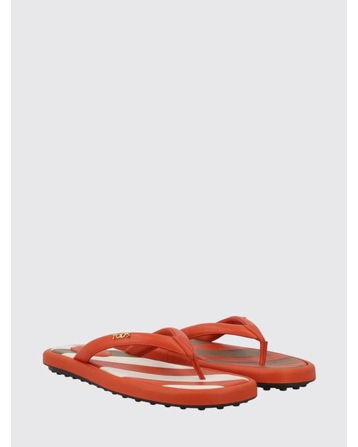 Tod's Red Flat Shoes