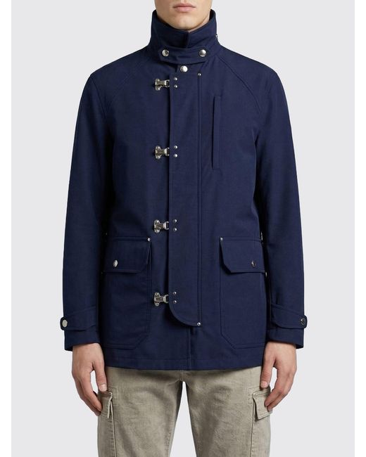 Brunello Cucinelli Blue Cotton Blend Jacket for men