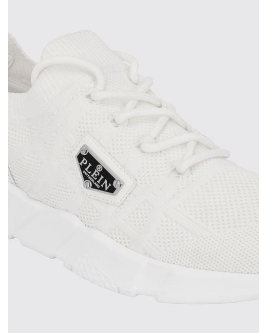 Philipp Plein Natural Low-Top Technical Mesh Sneakers With Elasticized Ankle for men