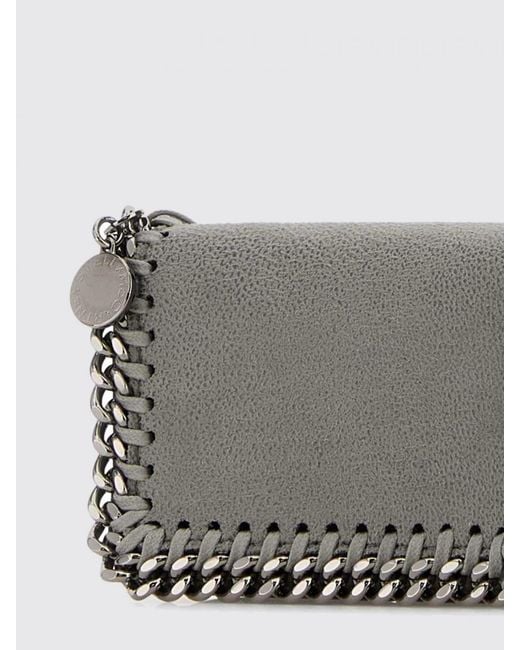 Stella McCartney Gray Falabella Crackled Synthetic Suede Wallet