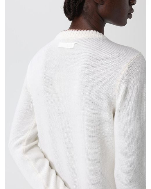 EA7 White Pullover Damen