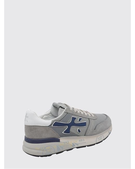 Premiata White Mick Suede And Nylon Sneakers for men