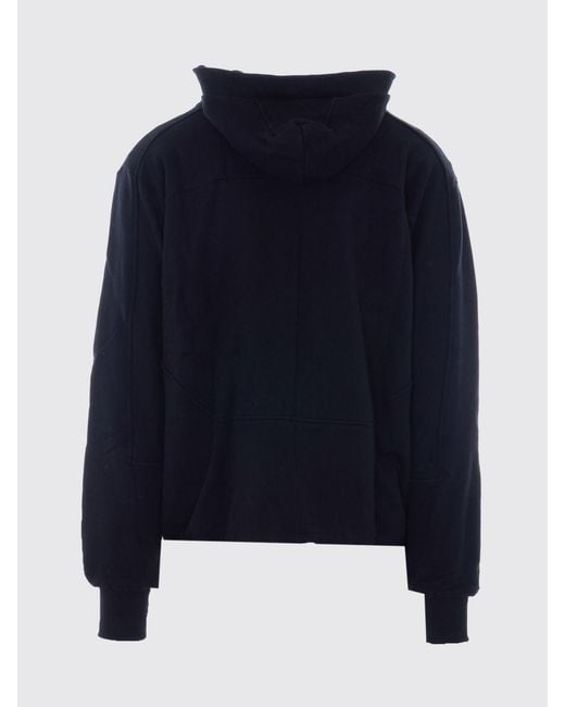 Thom Krom Blue Zipped Cotton Sweatshirt With Sailor Collar for men