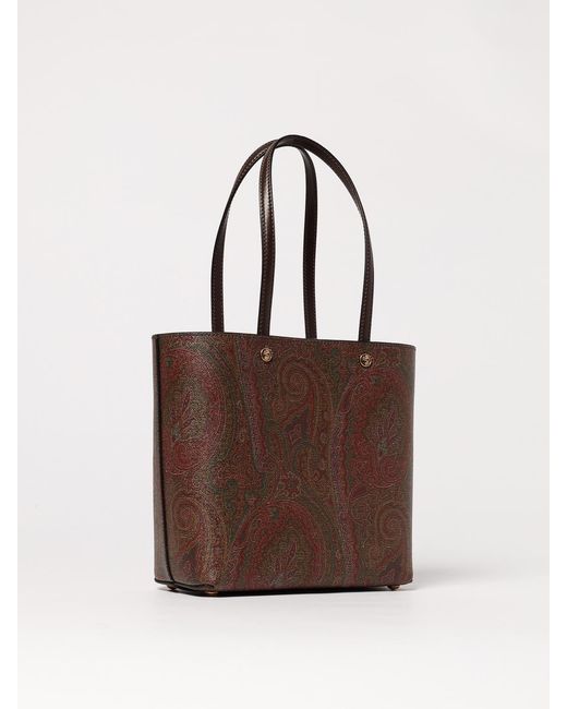 Etro Brown Essential Paisley Coated Cotton Bag