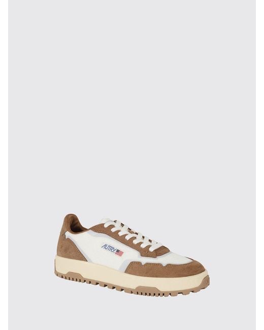 Autry Natural Wildpace Low Leather And Mesh Sneakers With Contrast Logo And Serrated Sole for men