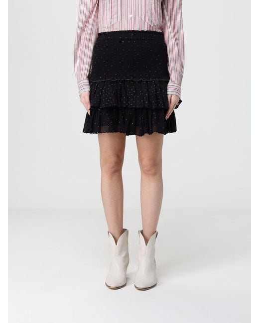 Isabel Marant Black Polka Dot Viscose Mini Skirt