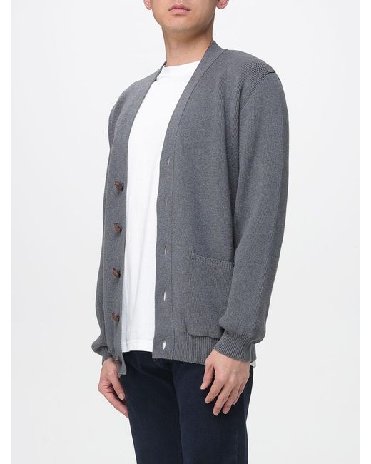 Golden Goose Deluxe Brand Gray Cotton Cardigan With Logo for men