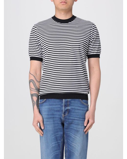 Paul & Shark Blue Striped Cotton T-Shirt for men