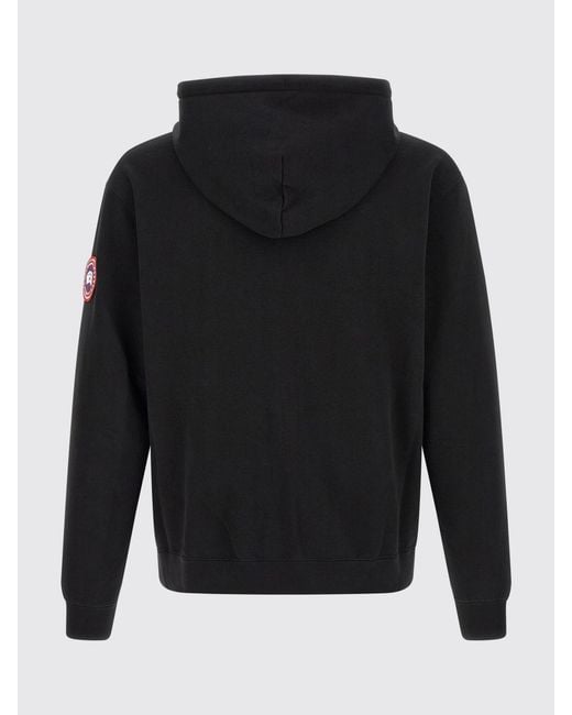 Canada Goose Blue Zipped Cotton Hoodie With Logo for men