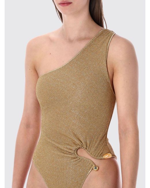 Oseree Green Lurex One Piece Swimsuit
